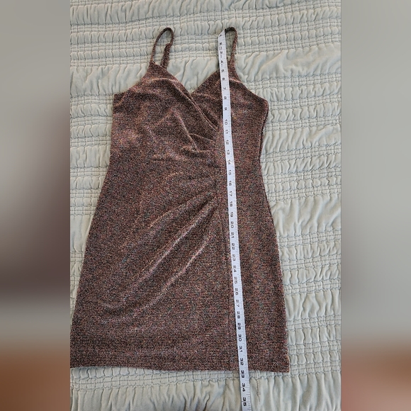 Express Multi Colored Metallic Spaghetti Strap Dress Size Medium NWOT - Picture 7 of 7